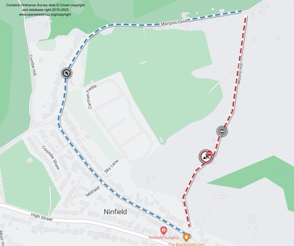 Map of works area and diversion route