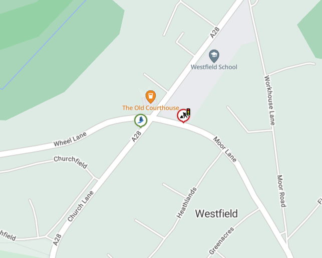 Map showing location of works area