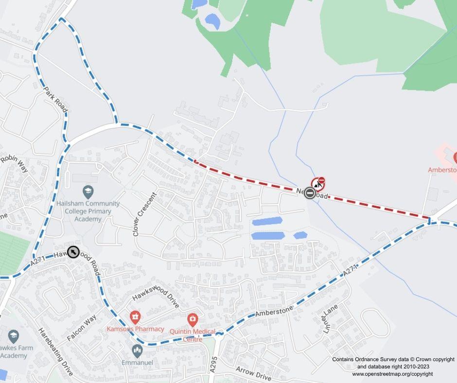 Map of works area and diversion route
