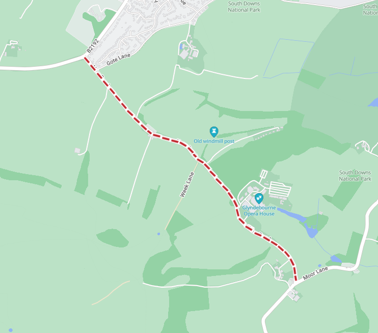 Map showing location of works area