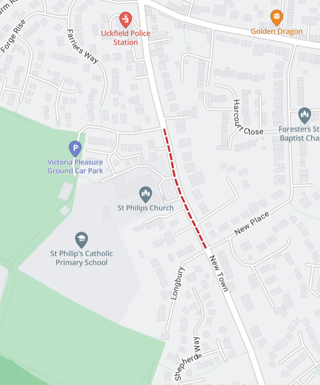 Map showing location of works area