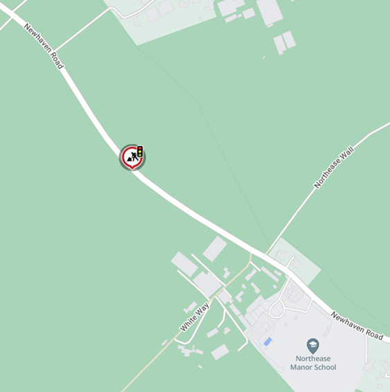 Map showing location of works area and diversion route