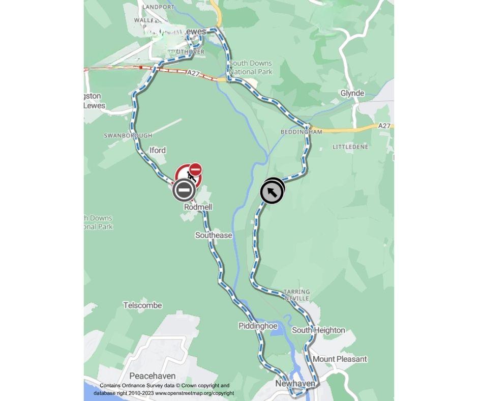 Map of works area and diversion route