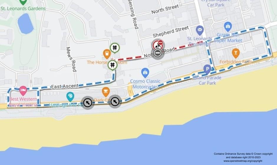 Map of works area diversion route