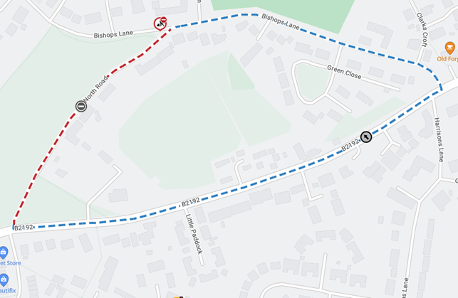 Map showing location of works area and diversion route