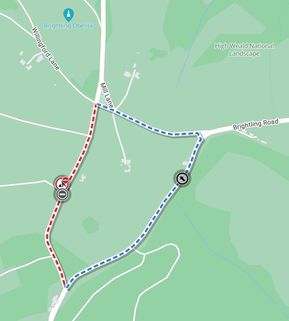 Map of works area and diversion route