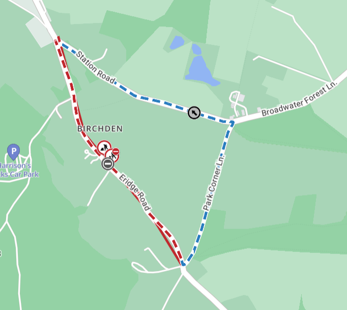 Map showing extent of works area and diversion route