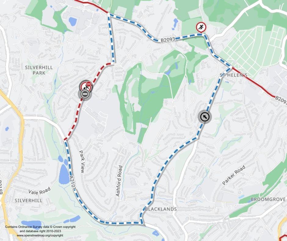 Map of works area and diversion route