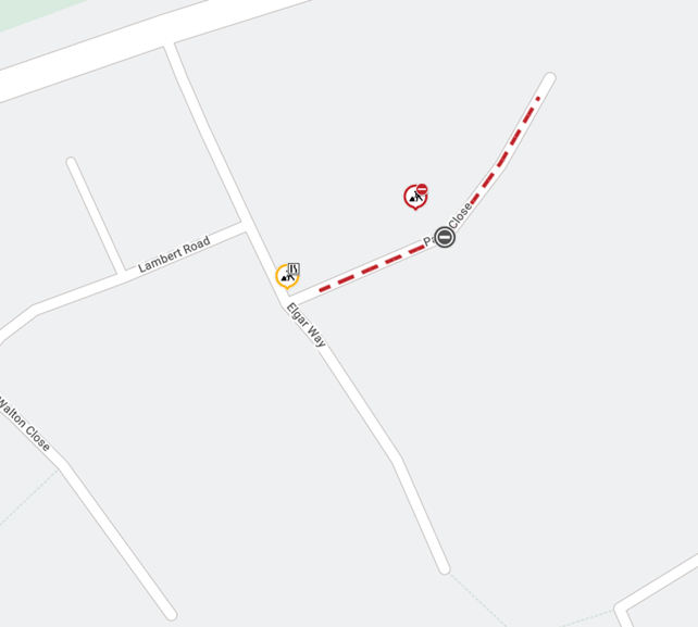 Map showing extent of works area