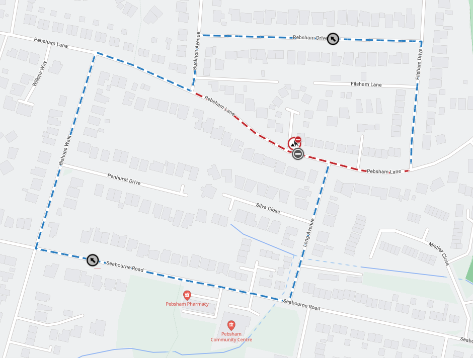 Map showing location of works area