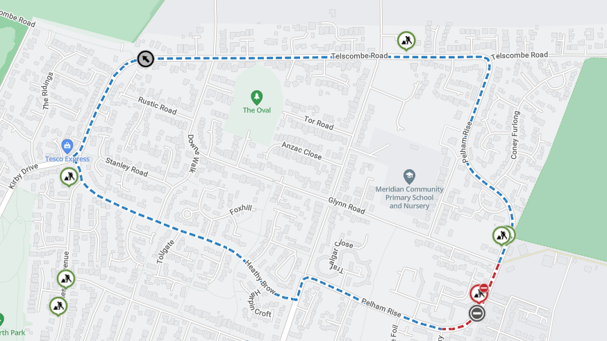 Map showing location of works area