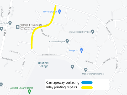 Map showing extent of works area for phase two of construction