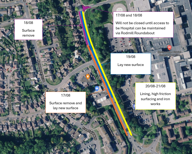 map showing phasing of works