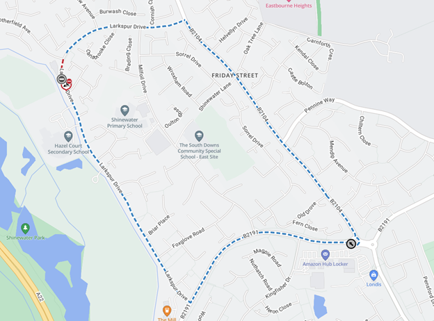 Map showing extent of road closure and diversion route