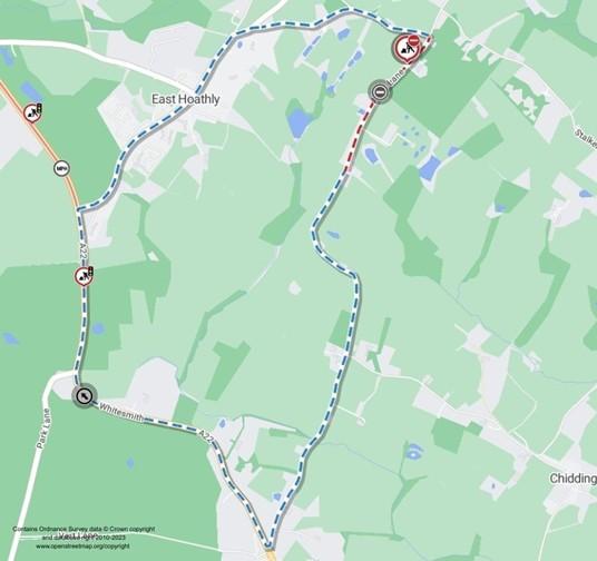 Map of works area and diversion route