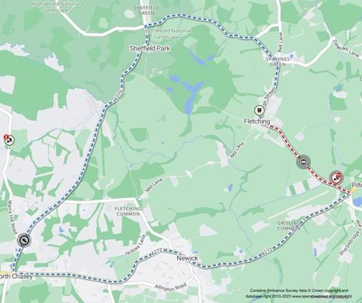 Map of works area and diversion route