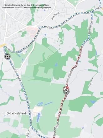 Map of works area and diversion route