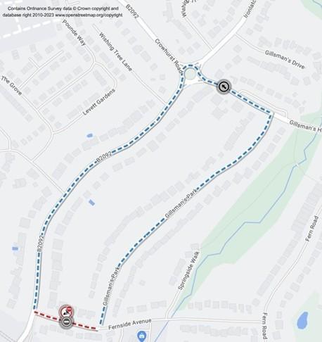 Map of works area and diversion route