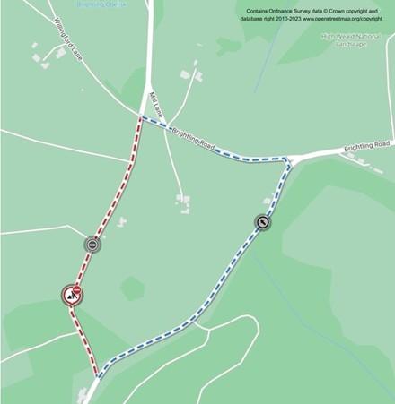 Map of works area and diversion route