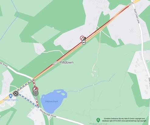 Map of works area and a diversion route