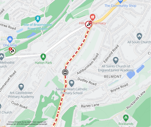 Map of works area