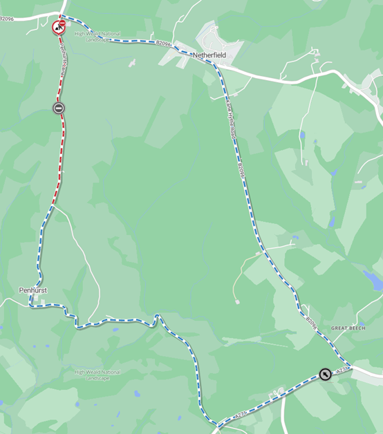 Map of works area and diversion route