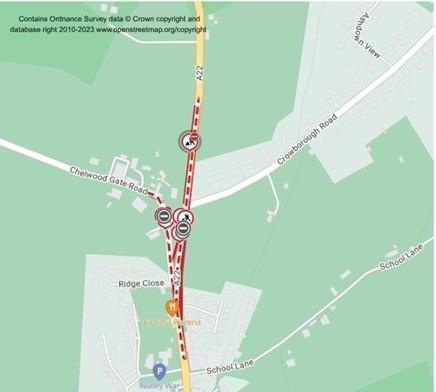 Map of works area