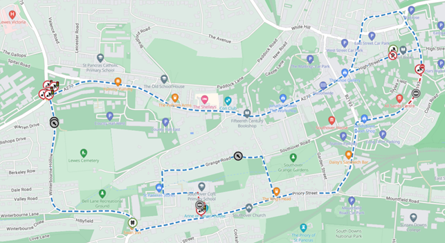 Map of works area and diversion route