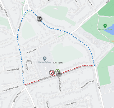 Map of works area and diversion route