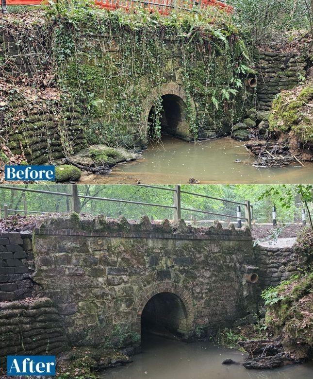 Pilley bridge before and after