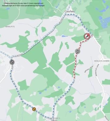 Map of works area and diversion route