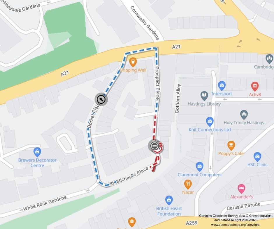 Map of works area and diversion route