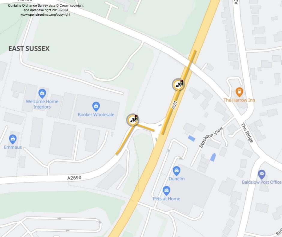 Map of works area