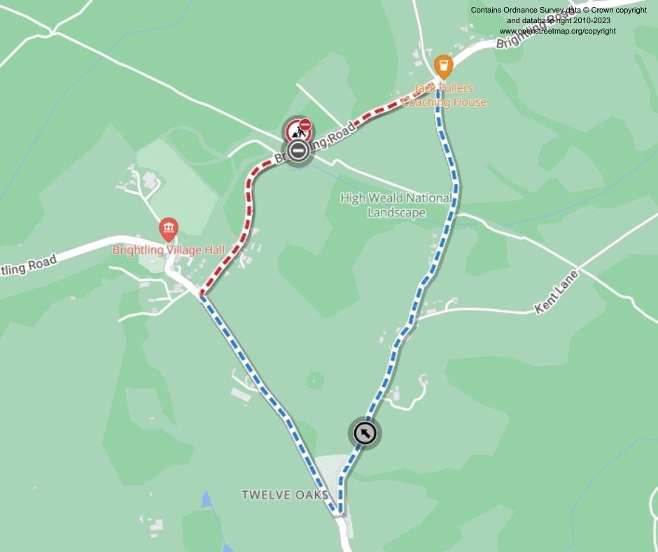 Map of works area and diversion route
