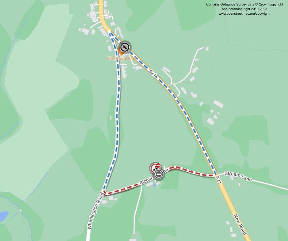 Map of works area and diversion route