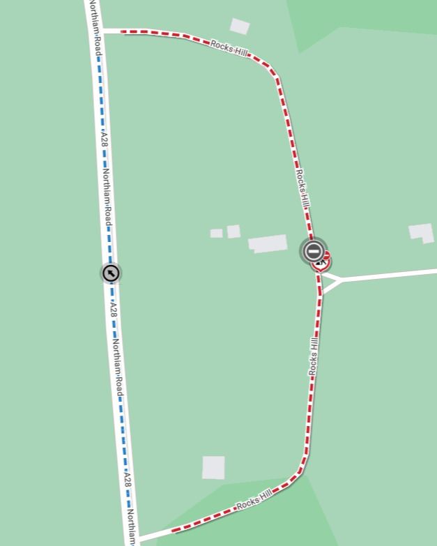 Map showing extent of works area