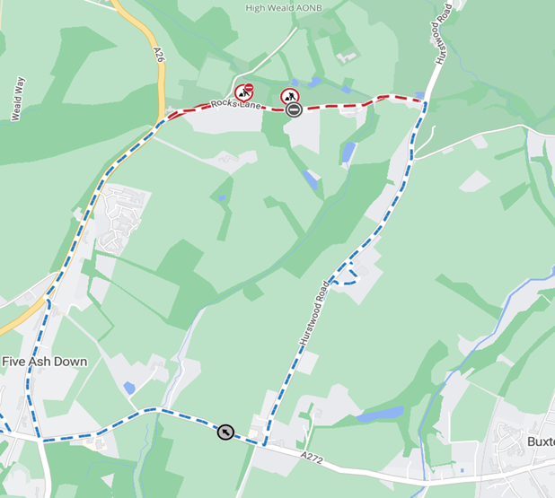 Map showing location of works area