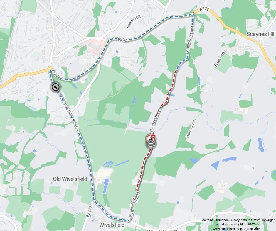 Map of works area and diversion route