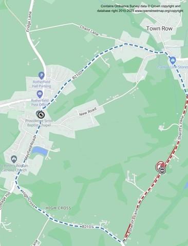 Map of works area and diversion route