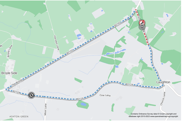 Map of works area and diversion route