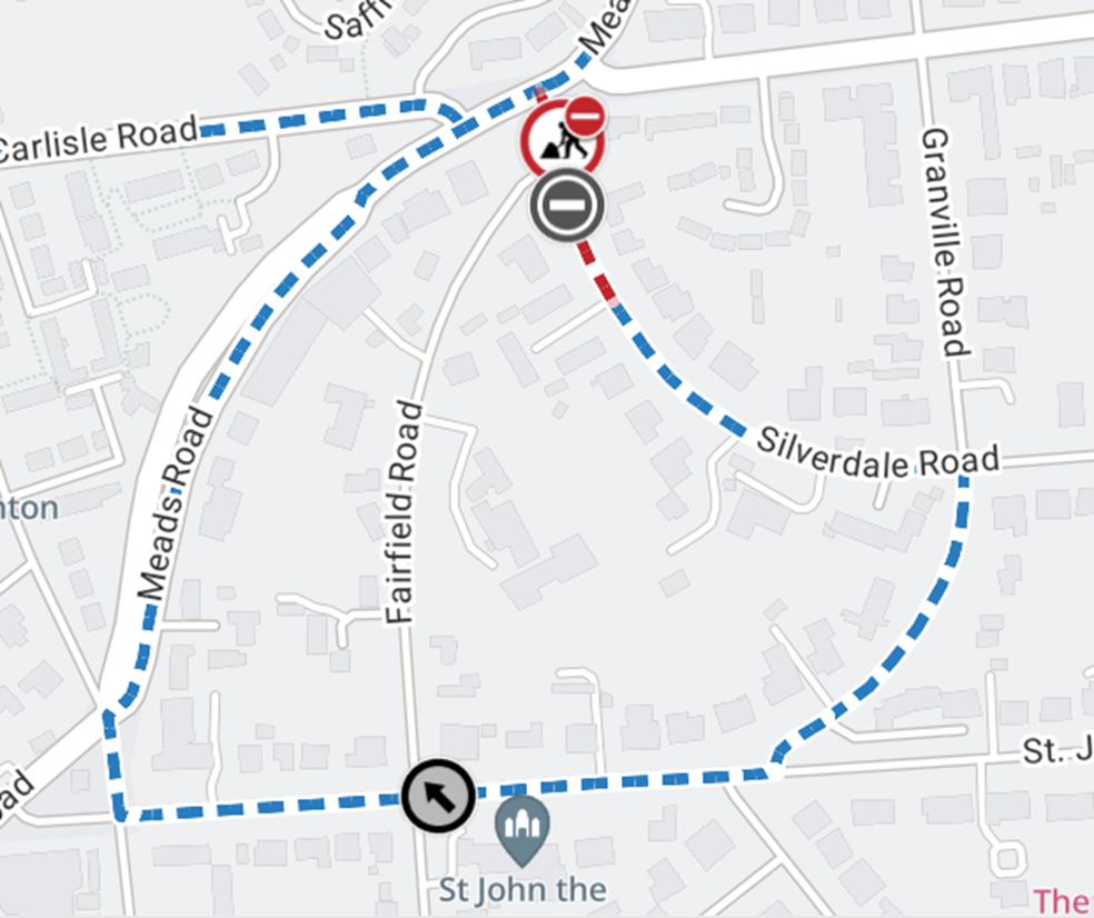 Map showing location of works