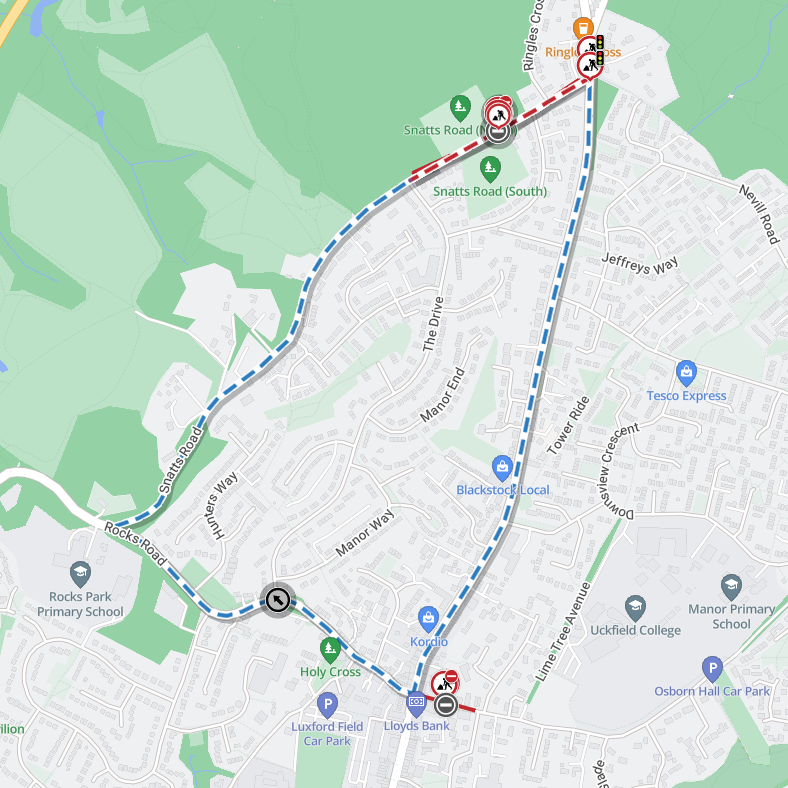 Map of works area and diversion route