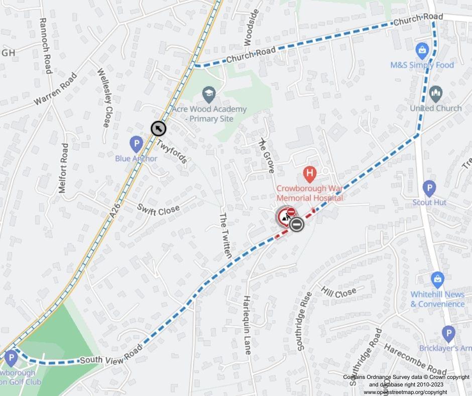 Map of works area and diversion route
