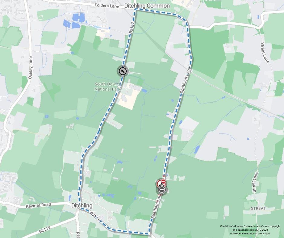 Map of works area and diversion route