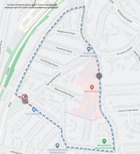Map of works area and diversion route
