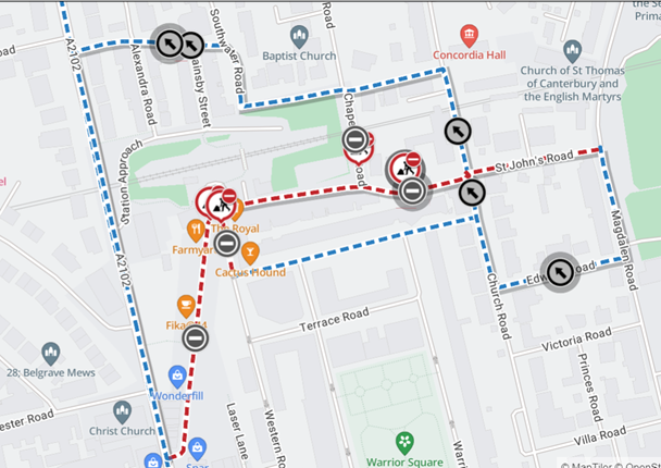 Map showing location of works 