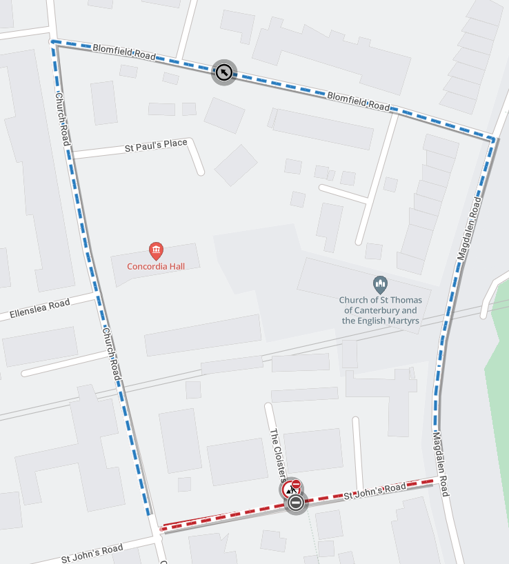 Map of works area and diversion route