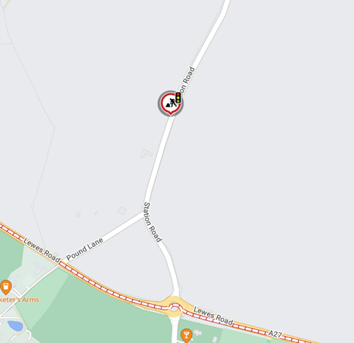 Map showing location of works area