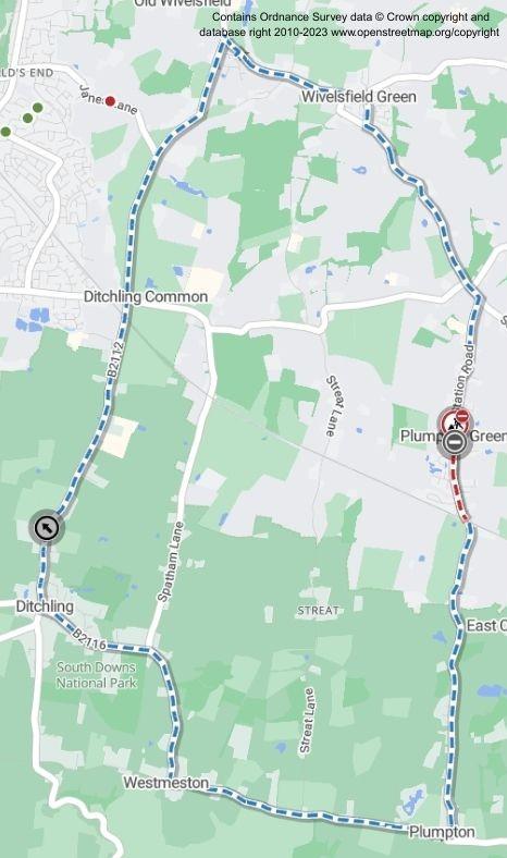 Map of works area and diversion route