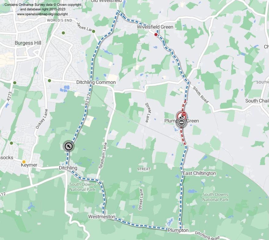 Map of works area and diversion route